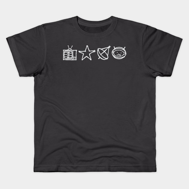 U2 - Zoo TV Symbols - White Kids T-Shirt by Rad Love